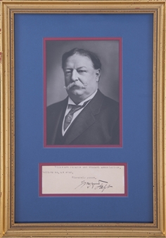 William Taft Signed Document Cut in Framed Collage with Original Photograph (JSA)